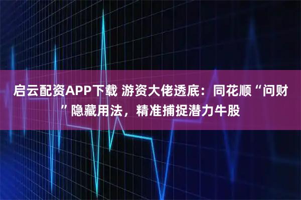 启云配资APP下载 游资大佬透底：同花顺“问财”隐藏用法，精准捕捉潜力牛股